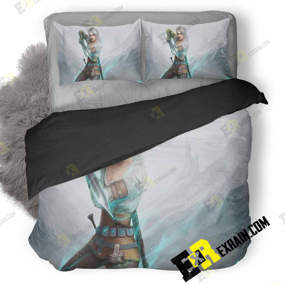 Ciri The Witcher Wild Hunt Art 9L 3D Customized Duvet Cover Bedding Set