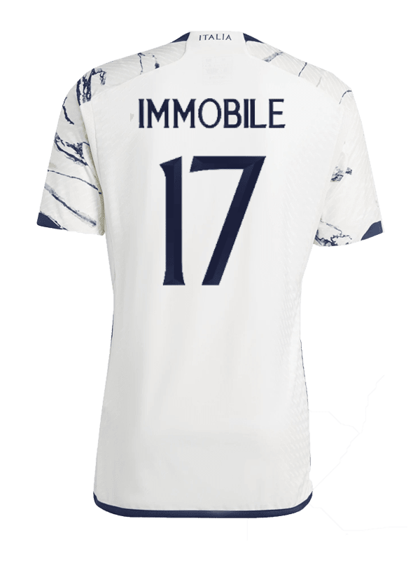 Ciro Immobile 17 Italy National Team 2023-24 Away Men Soccer Jersey – White