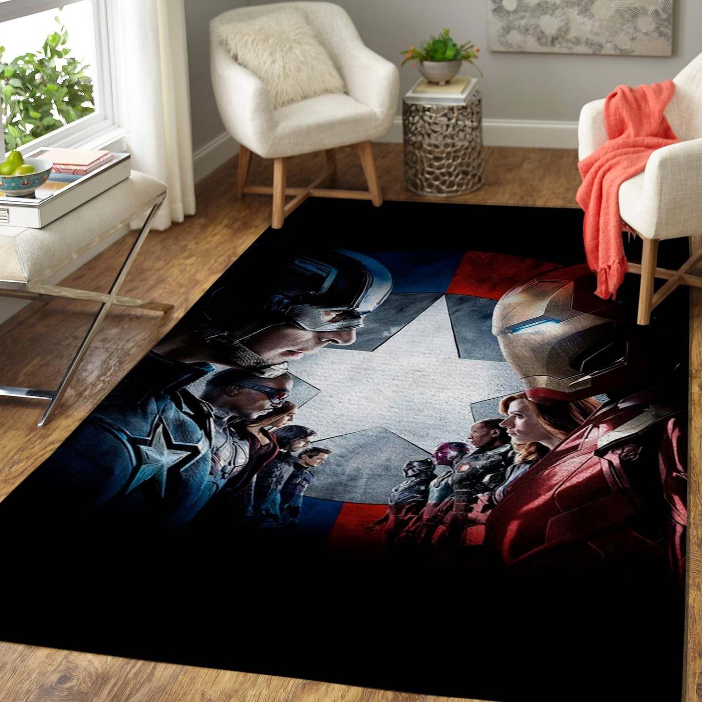 Civil War Marvel Bedroom Rectangle Rug – Custom Size And Printing