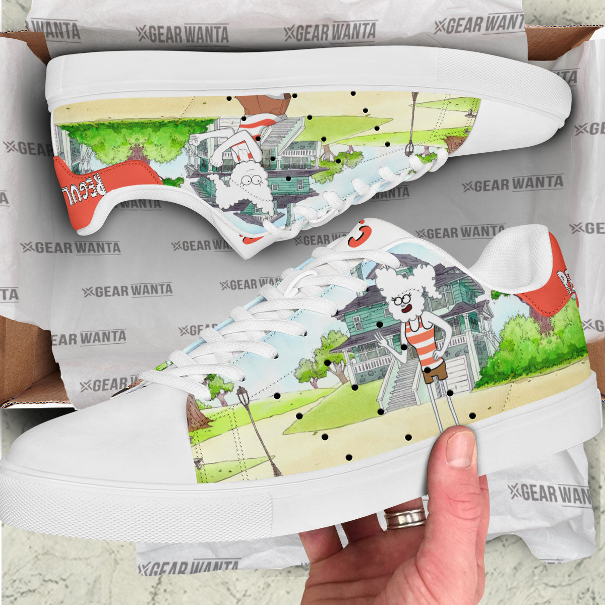 CJ Cloud-humanoid Skate Shoes Custom Regular Show Cartoon Fans