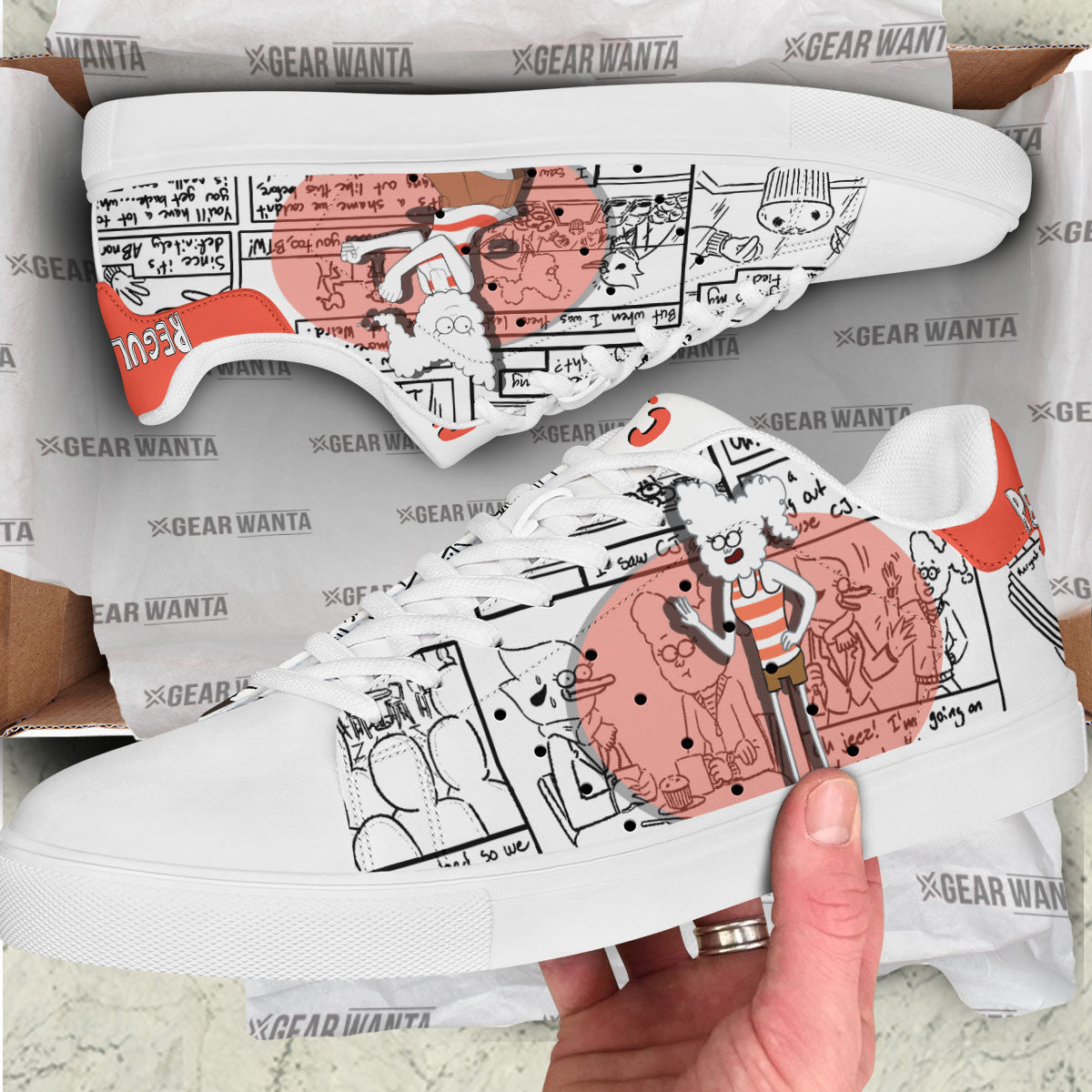CJ Regular Show Skate Shoes Custom Comic Style