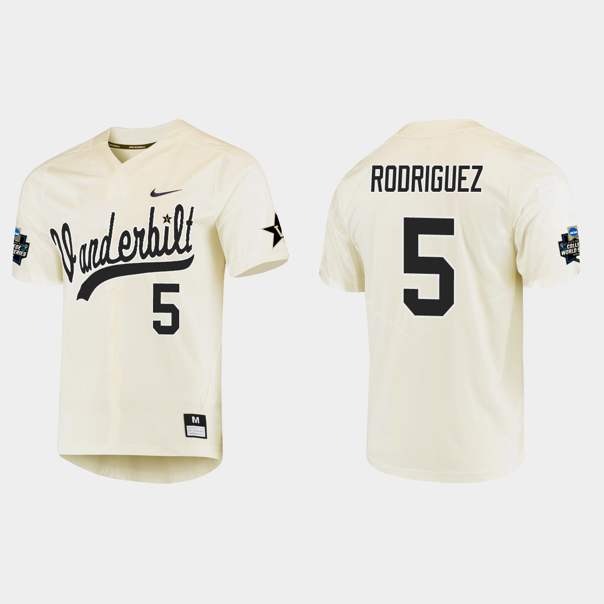 CJ Rodriguez Vanderbilt Commodores College World Series Jersey - Cream