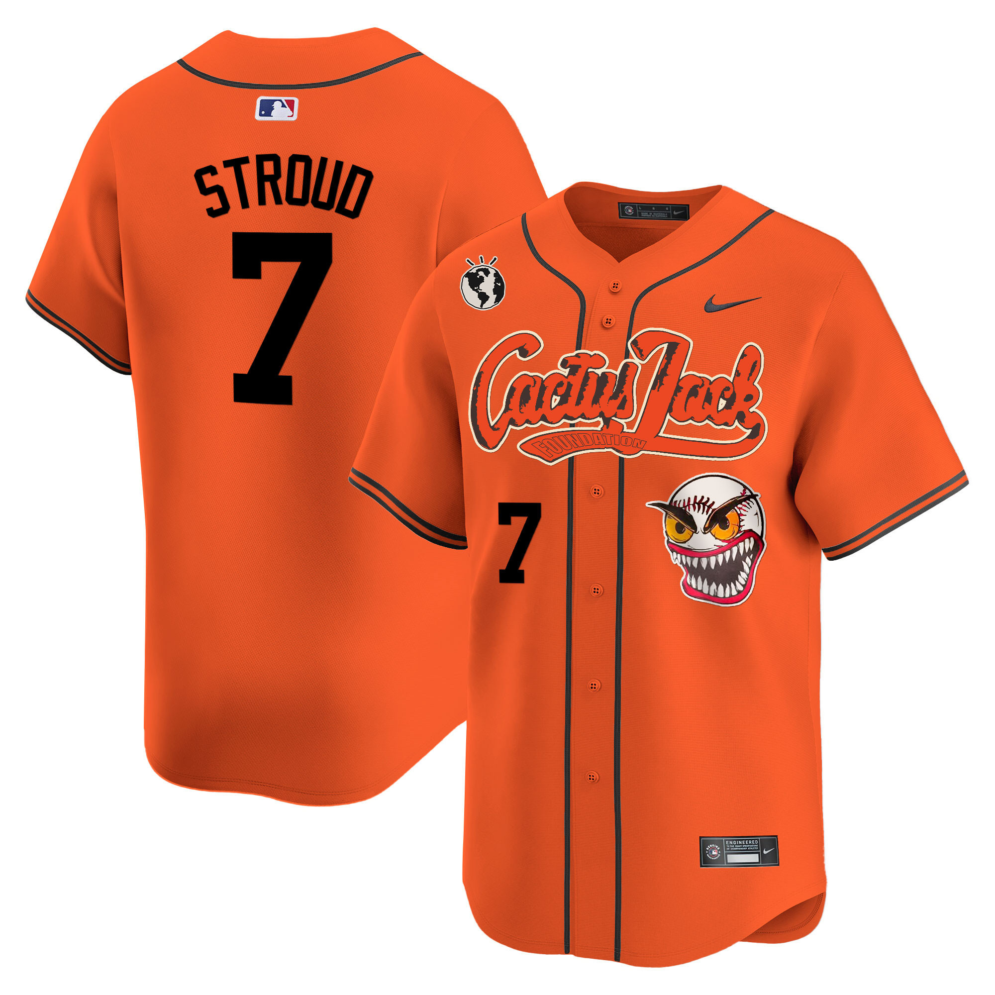 CJ Stroud Men's Houston Astros Cactus Jack Vapor Premier Limited Orange Jersey - All Stitched