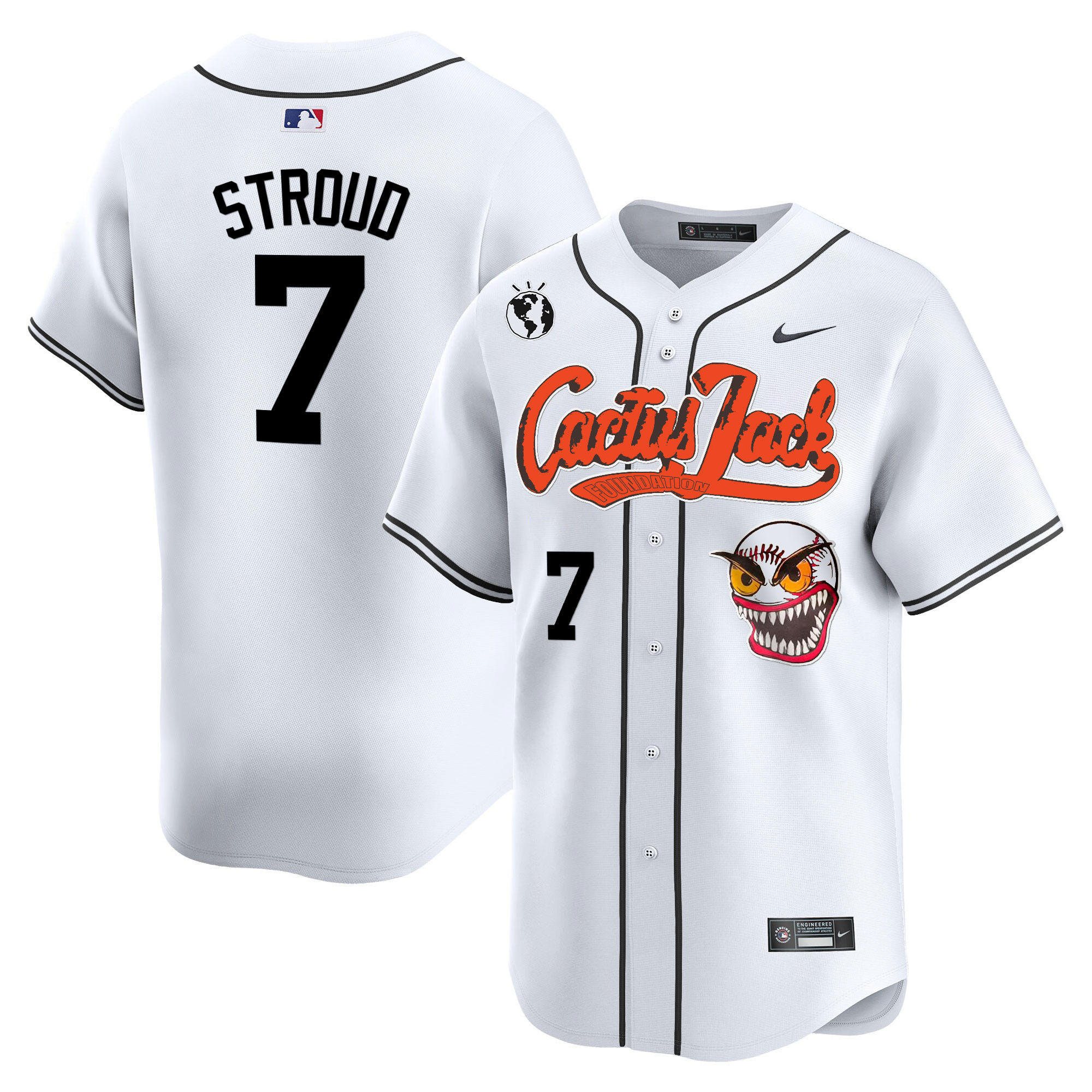 CJ Stroud Men's Houston Astros Cactus Jack Vapor Premier Limited White Jersey - All Stitched