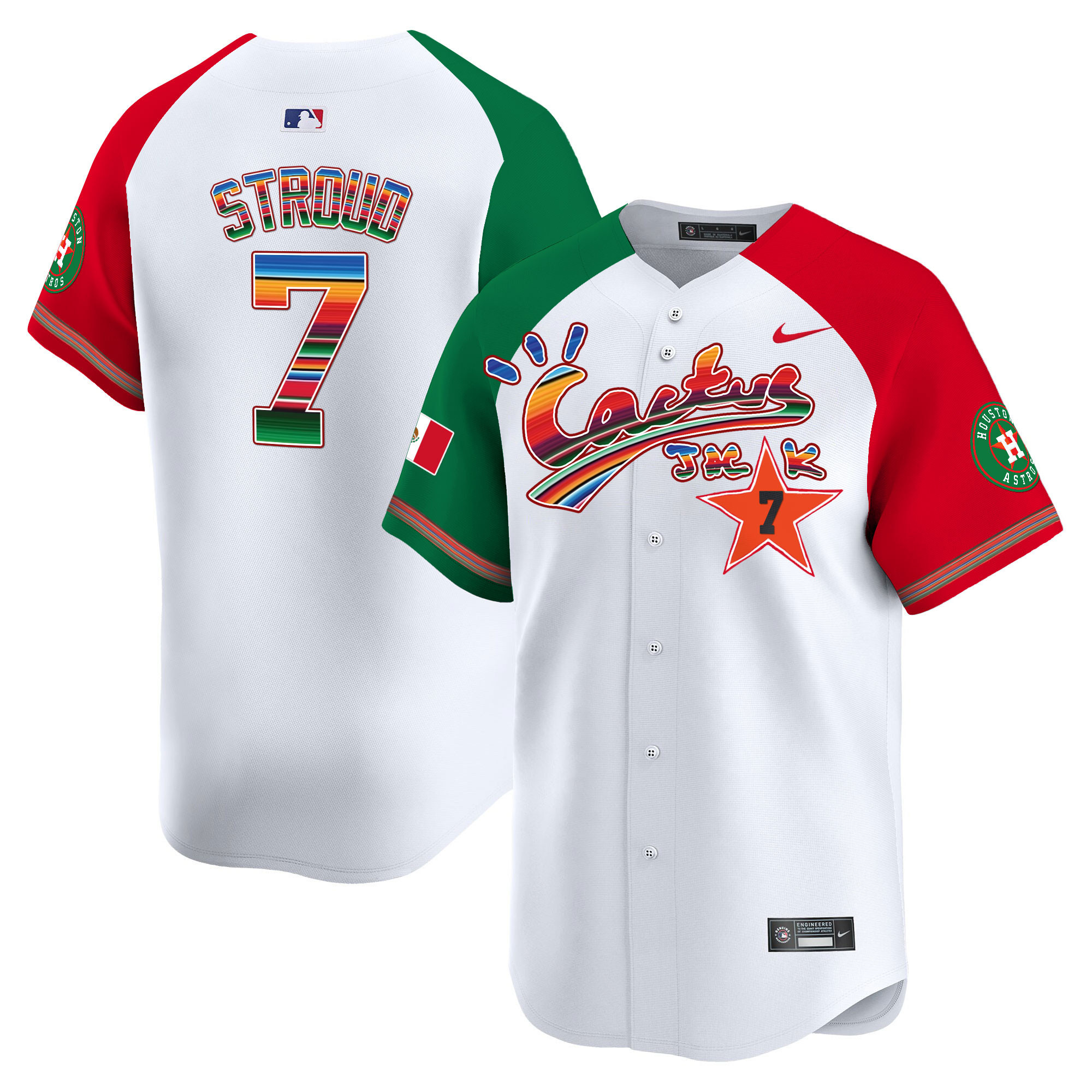 CJ Stroud Men's Houston Astros Mexico Cactus Jack Vapor Premier Limited Alternate Jersey - All Stitched