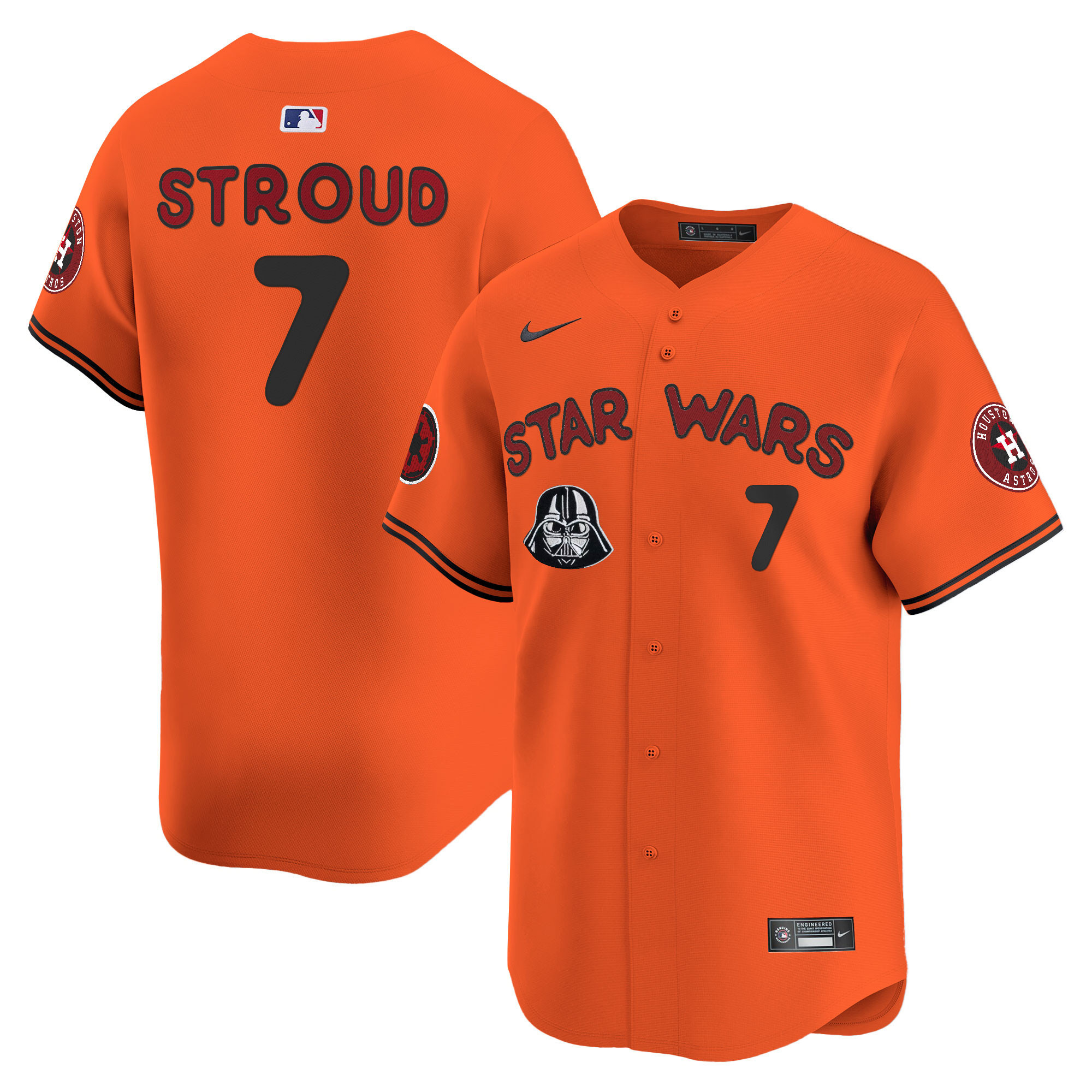 CJ Stroud Men's Houston Astros SW Vapor Premier Limited Orange Jersey - All Stitched