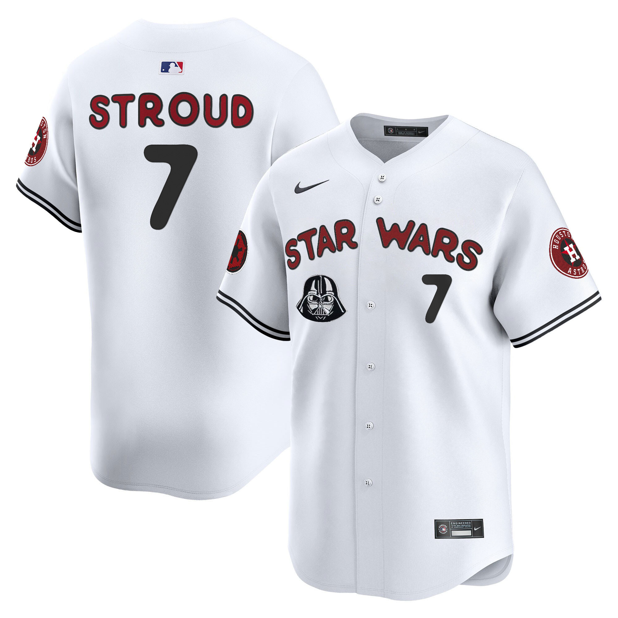 CJ Stroud Men's Houston Astros SW Vapor Premier Limited White Jersey - All Stitched