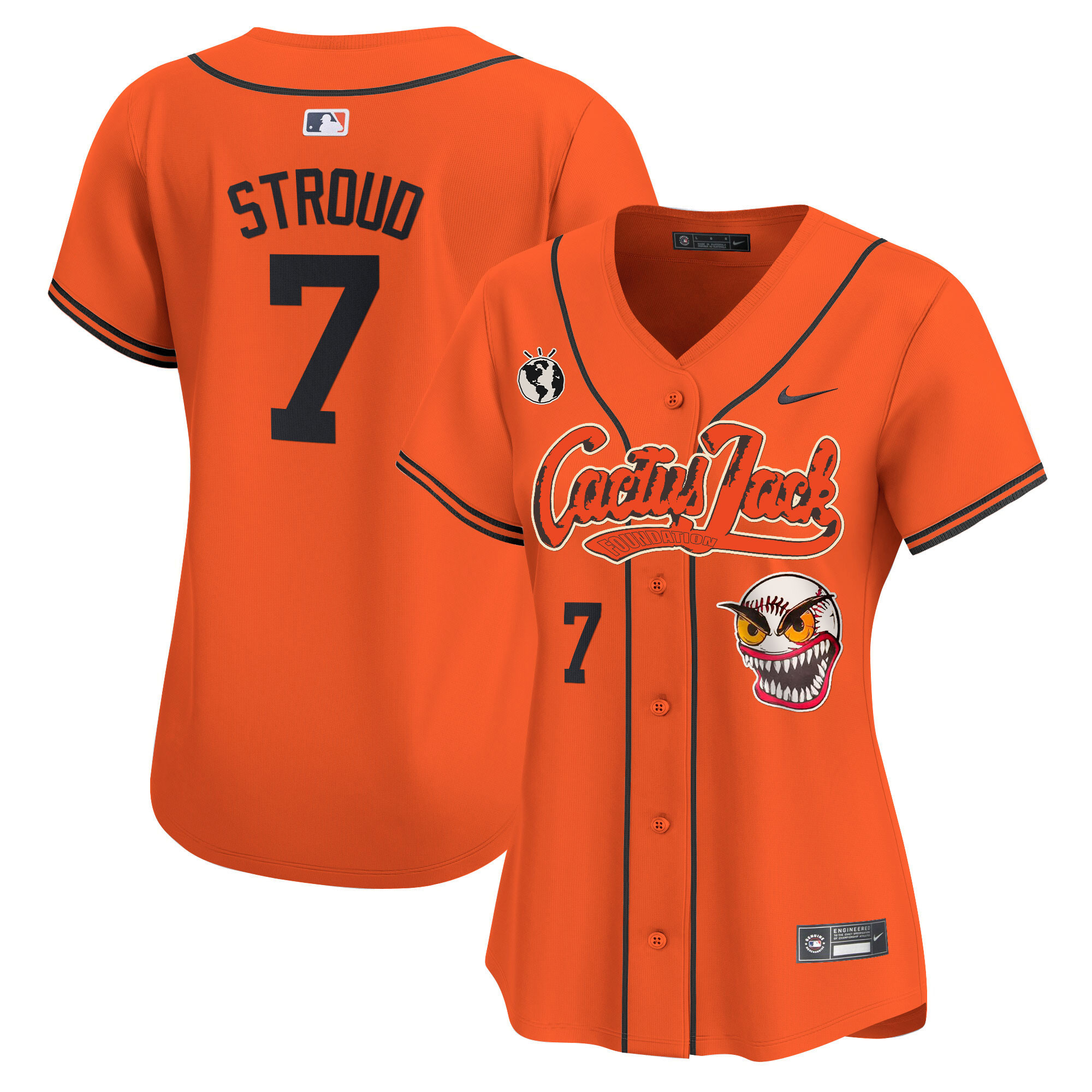 CJ Stroud Women's Houston Astros Cactus Jack Vapor Premier Limited Orange Jersey - All Stitched