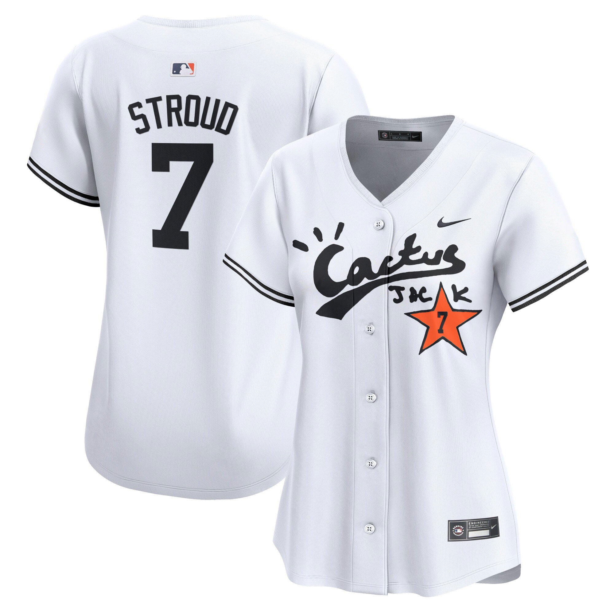 CJ Stroud Women's Houston Astros Cactus Jack Vapor Premier Limited V2 White Jersey - All Stitched
