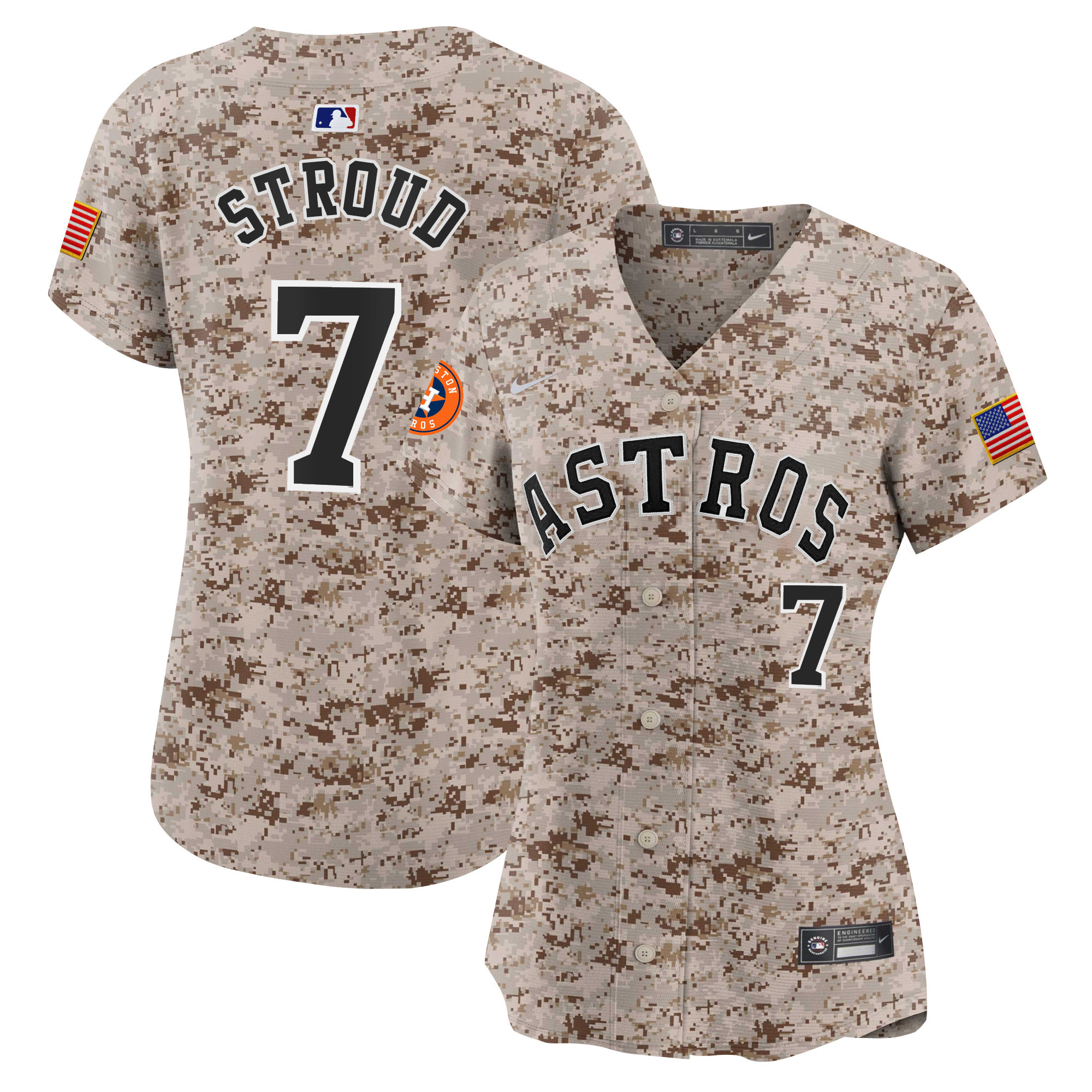 CJ Stroud Women's Houston Astros USMC Alternate Vapor Premier Limited Desert Jersey - All Stitched