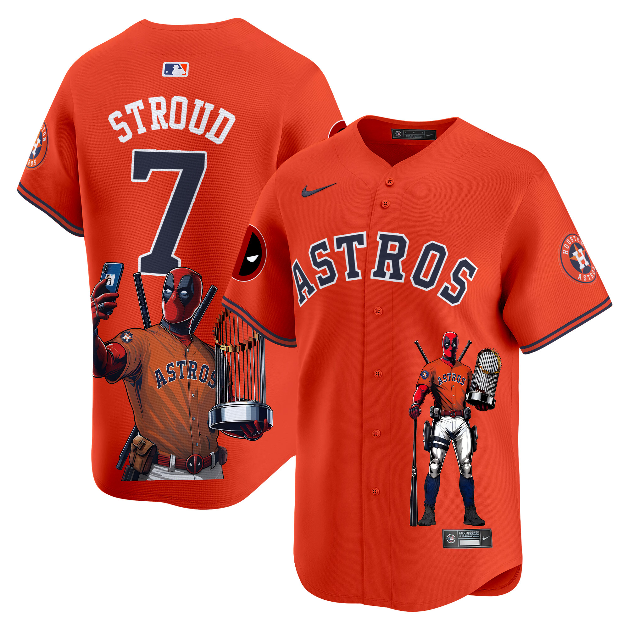 CJ StroudUnisex Houston Astros Deadpool Vapor Premier Limited Orange Jersey - Printed