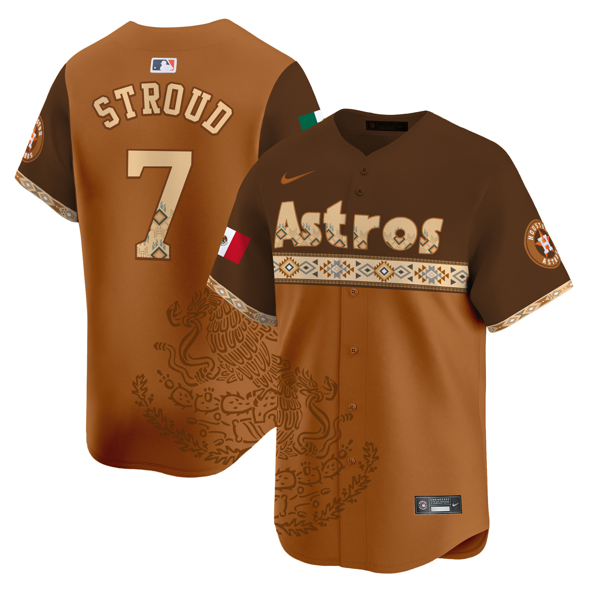 CJ StroudUnisex Houston Astros Mexico Vapor Premier Limited Brown Jersey - Printed