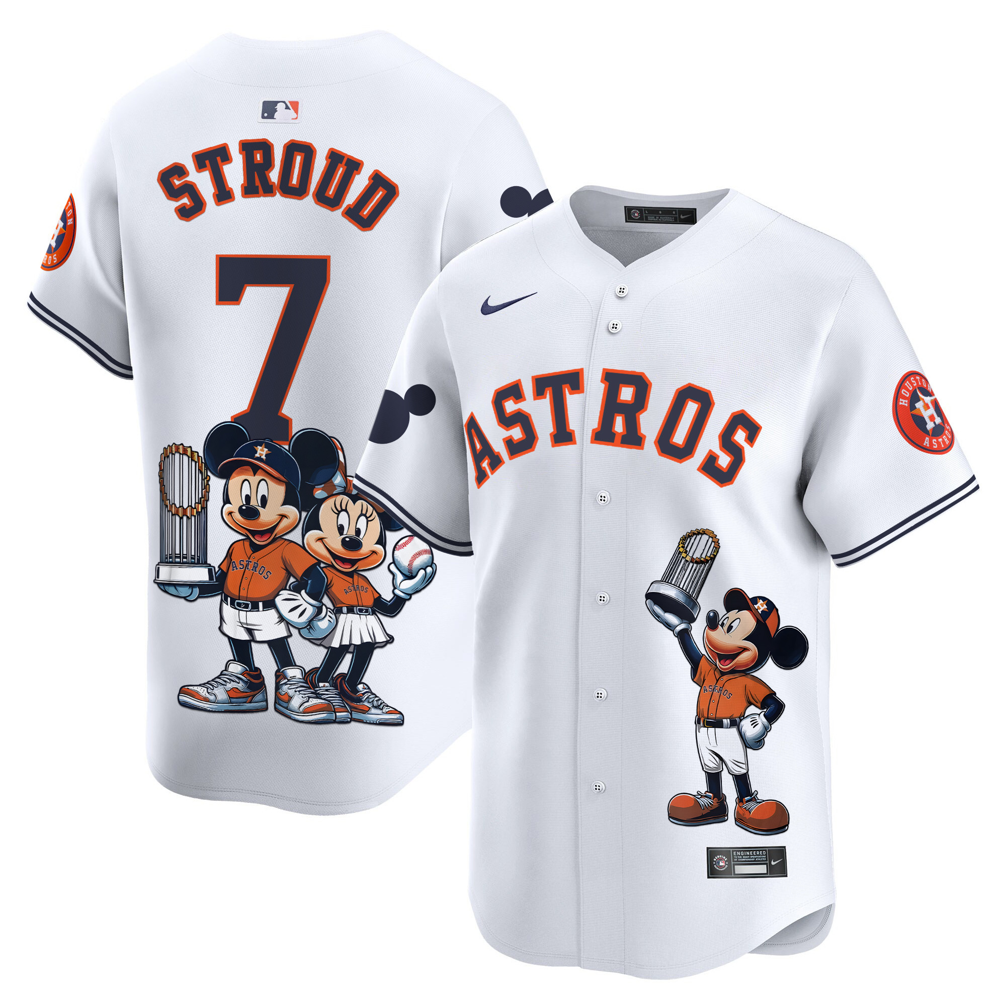 CJ StroudUnisex Houston Astros Mickey Houston Vapor Premier Limited White Jersey - Printed
