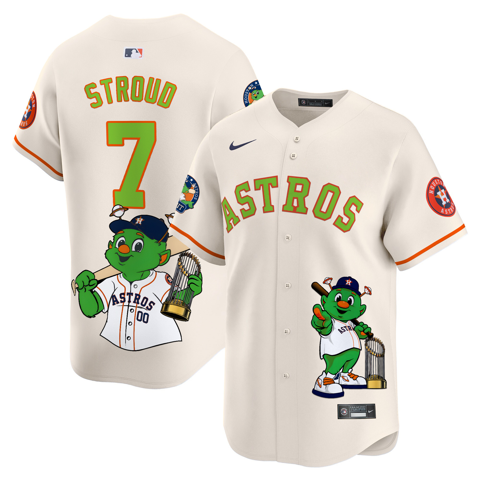 CJ StroudUnisex Houston Astros Orbit Vapor Premier Limited Cream Jersey - Printed