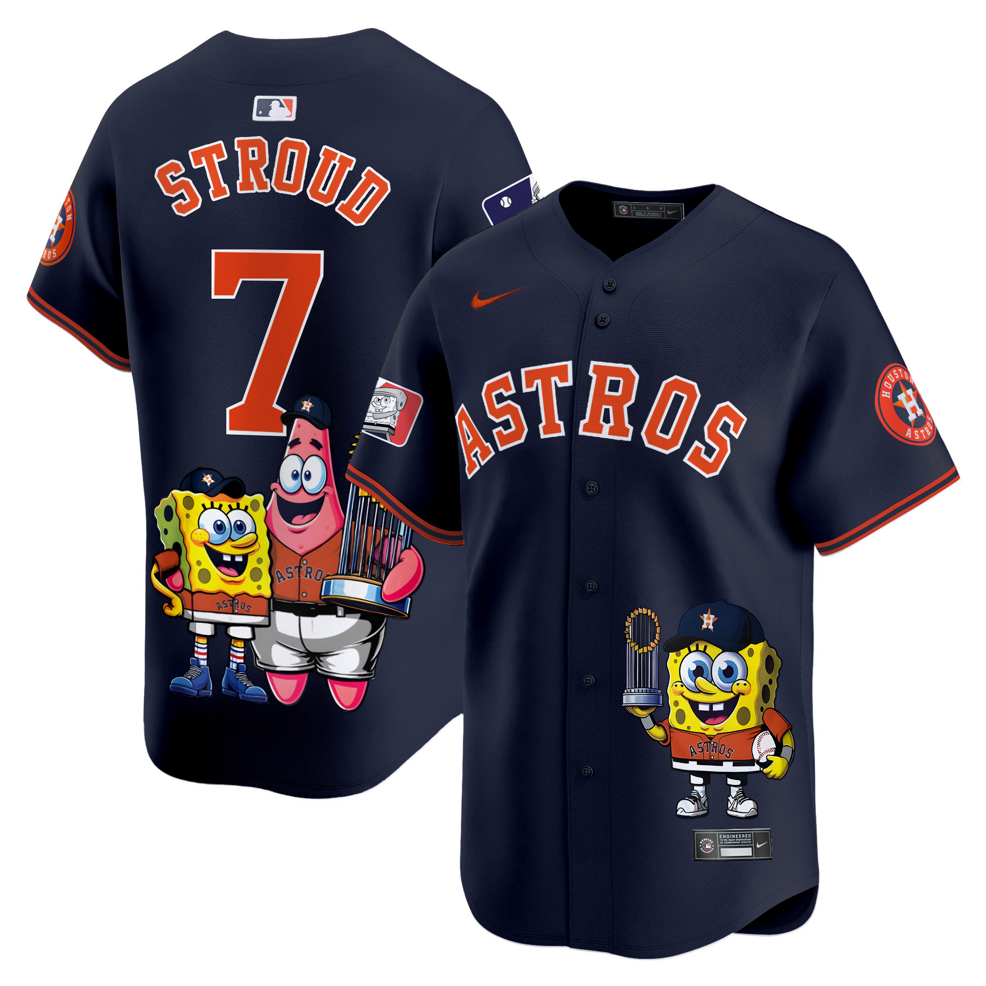 CJ StroudUnisex Houston Astros SpongeBob SquarePants Vapor Premier Limited Alternate Jersey - Printed
