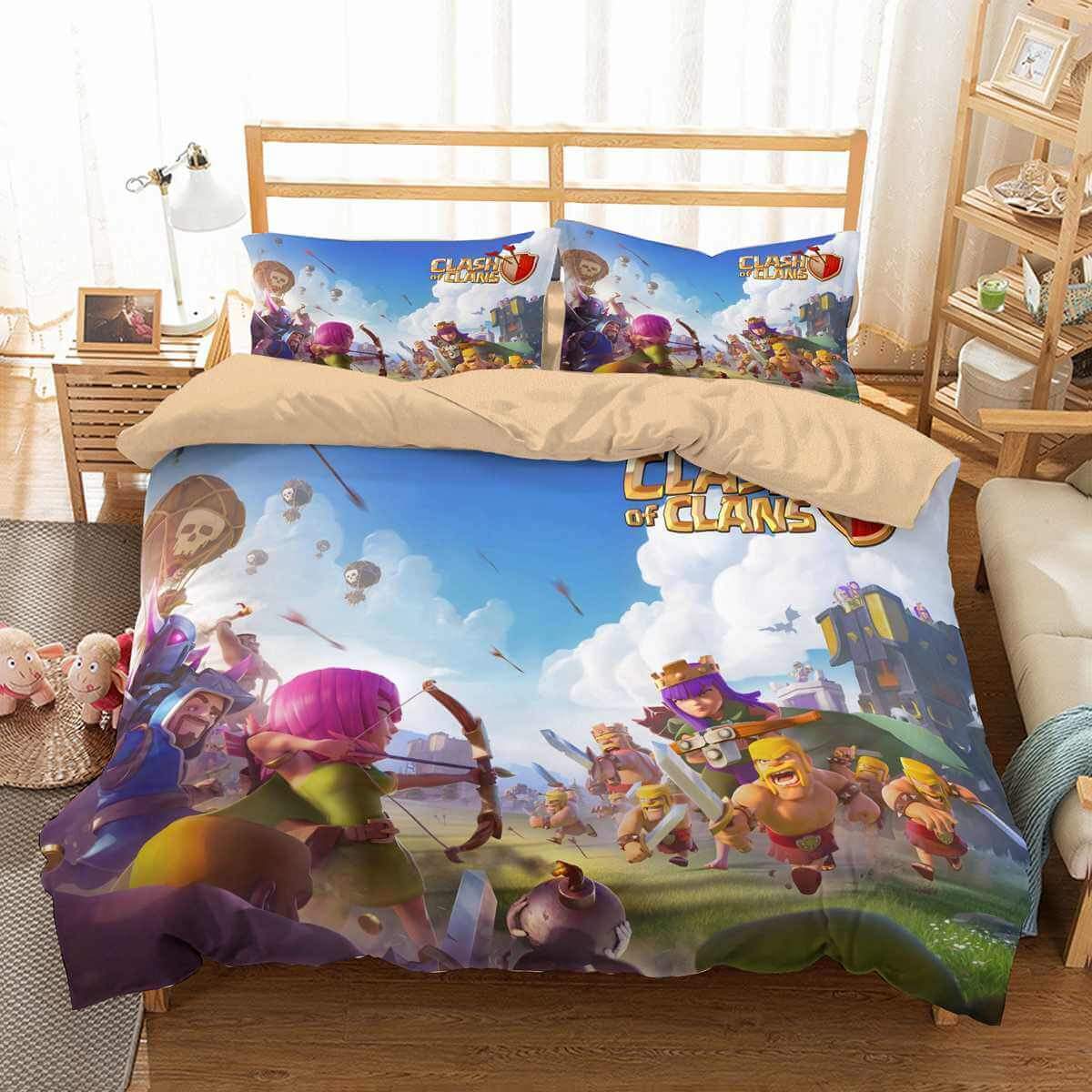 Clash Of Clans 3D Customized Duvet Cover Bedding Set