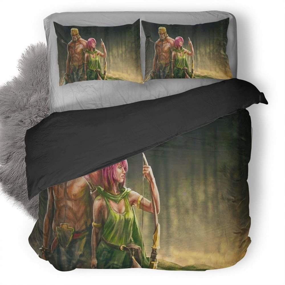 Clash Of Clans Archer And Barbarian 3D Customized Duvet Cover Bedding Set