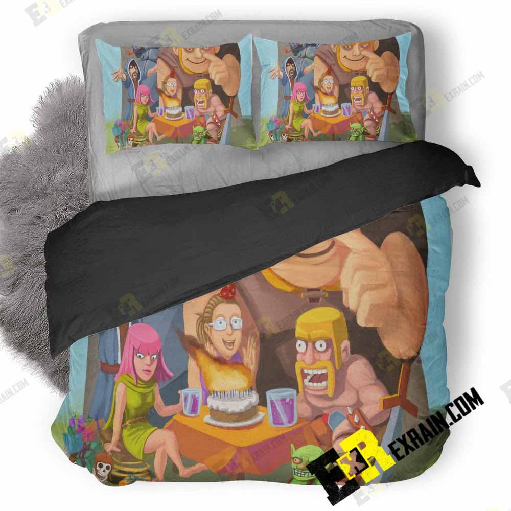 Clash Of Clans Drawing Art Zj 3D Customized Duvet Cover Bedding Set