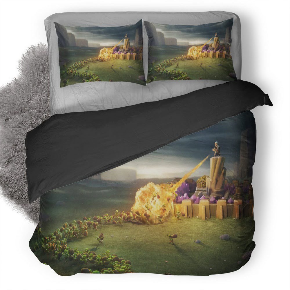 Clash Of Clans Wiz And Goblins 3D Customized Duvet Cover Bedding Set