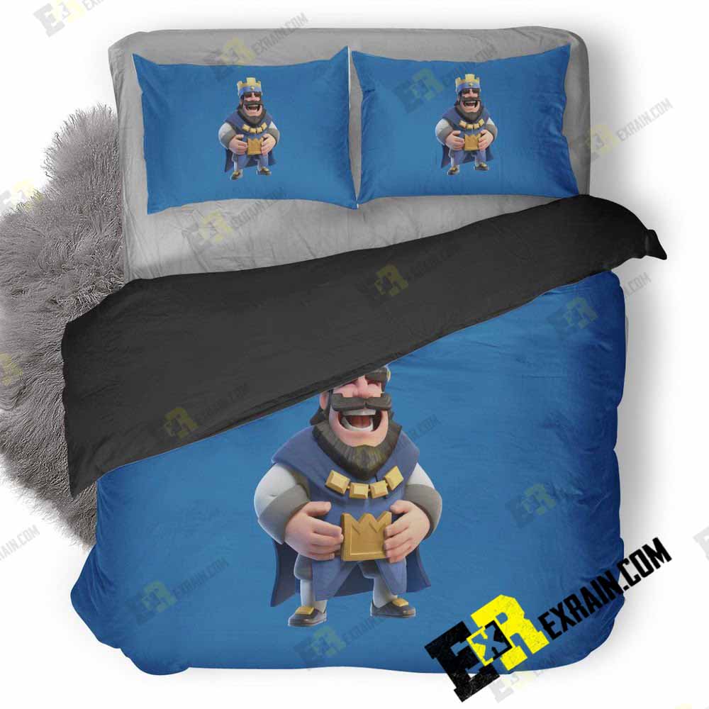 Clash Royale Blue King Pic 3D Customized Duvet Cover Bedding Set