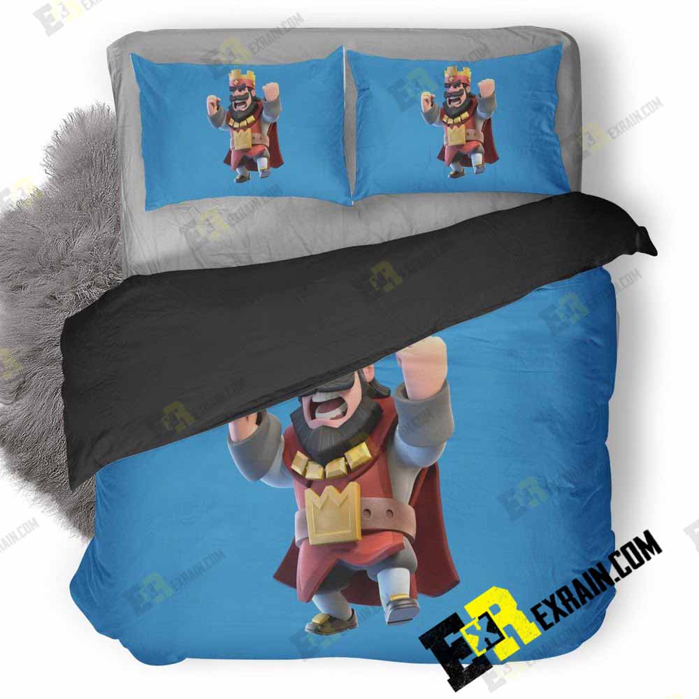 Clash Royale Red King Qhd 3D Customized Duvet Cover Bedding Set