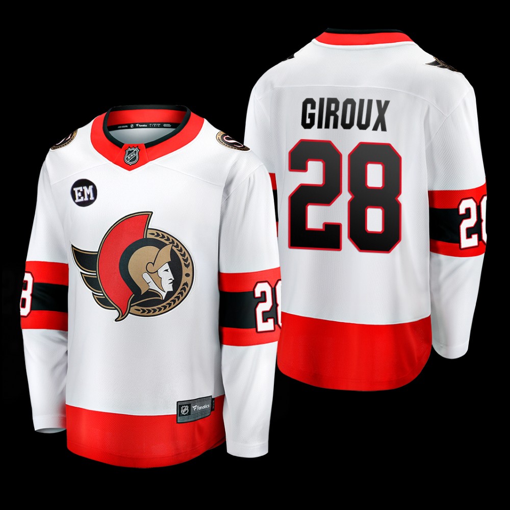 Claude Giroux #28 Ottawa Senators Away 2022 White Breakaway Player Jersey