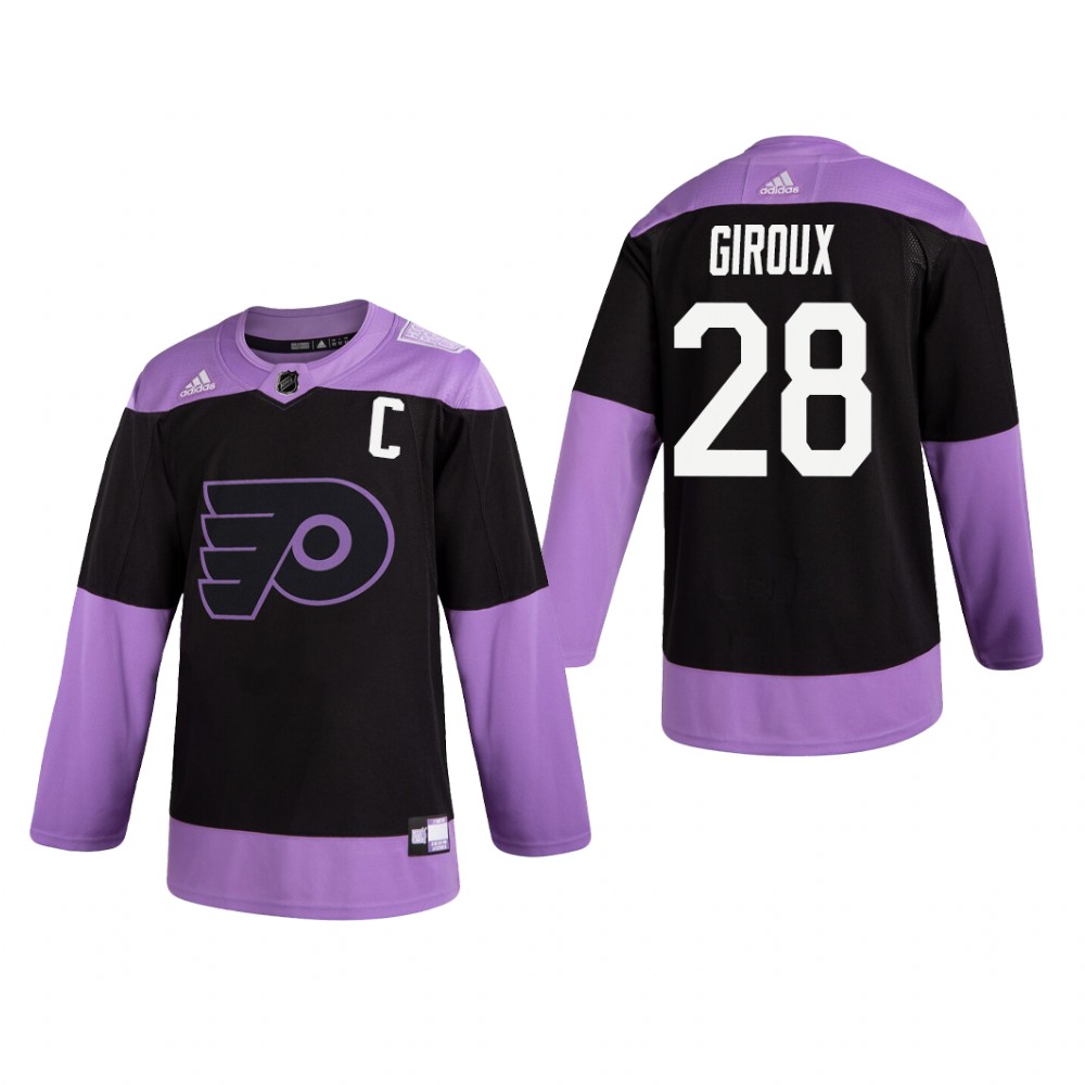 Claude Giroux #28 Philadelphia Flyers 2019 Fights Cancer Black Practice Jersey