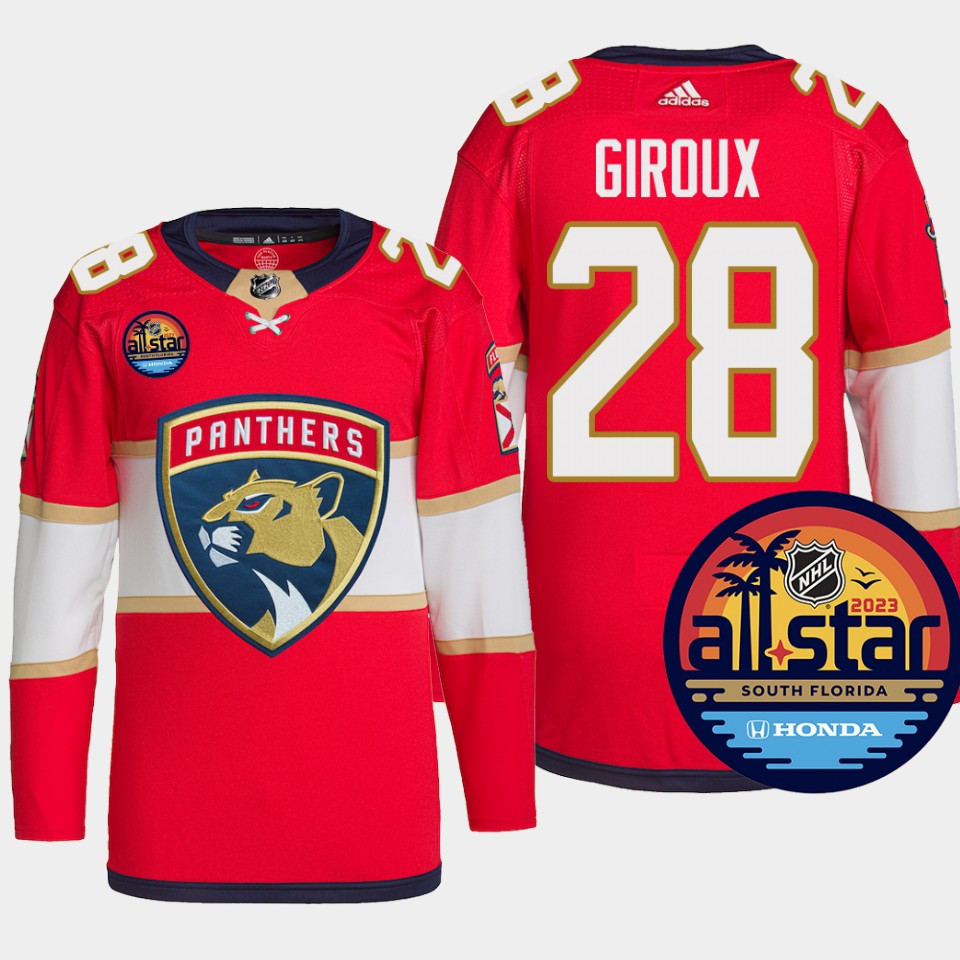 Claude Giroux 28 Florida Panthers 2023 All-Star Game Stitched Jersey Red Equipment