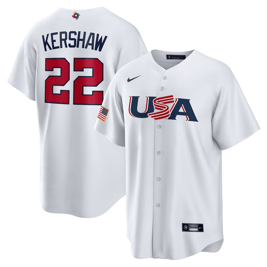 Clayton Kershaw 22 USA Baseball 2023 World Baseball Classic Stitched Jersey – White