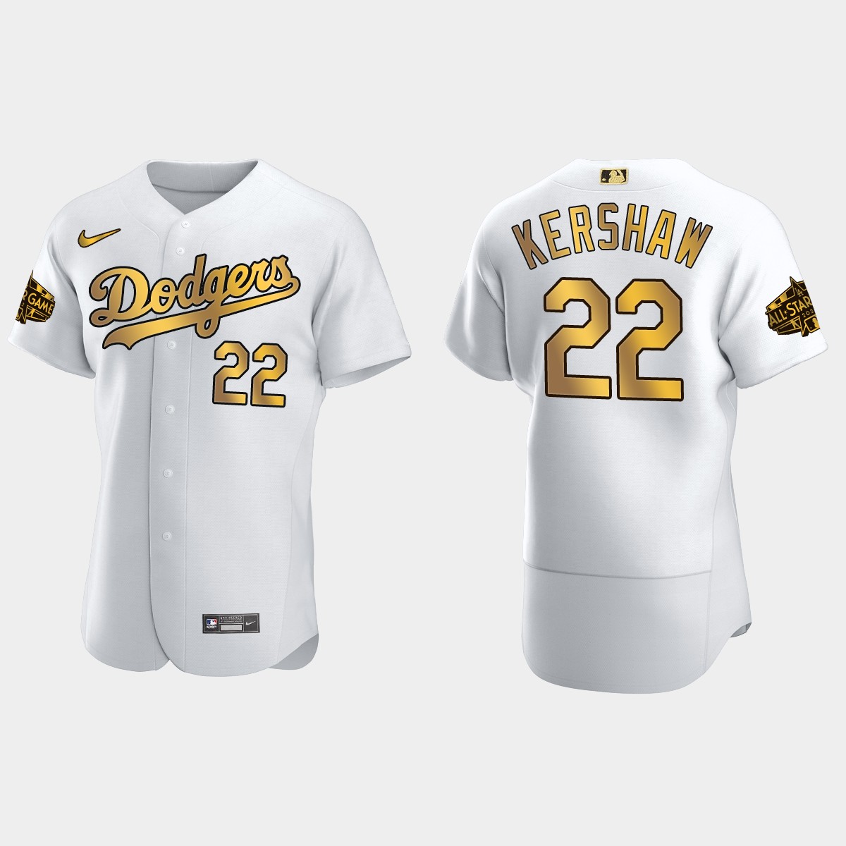Clayton Kershaw Los Angeles Dodgers 2022 MLB All-Star Game Jersey - White Gold