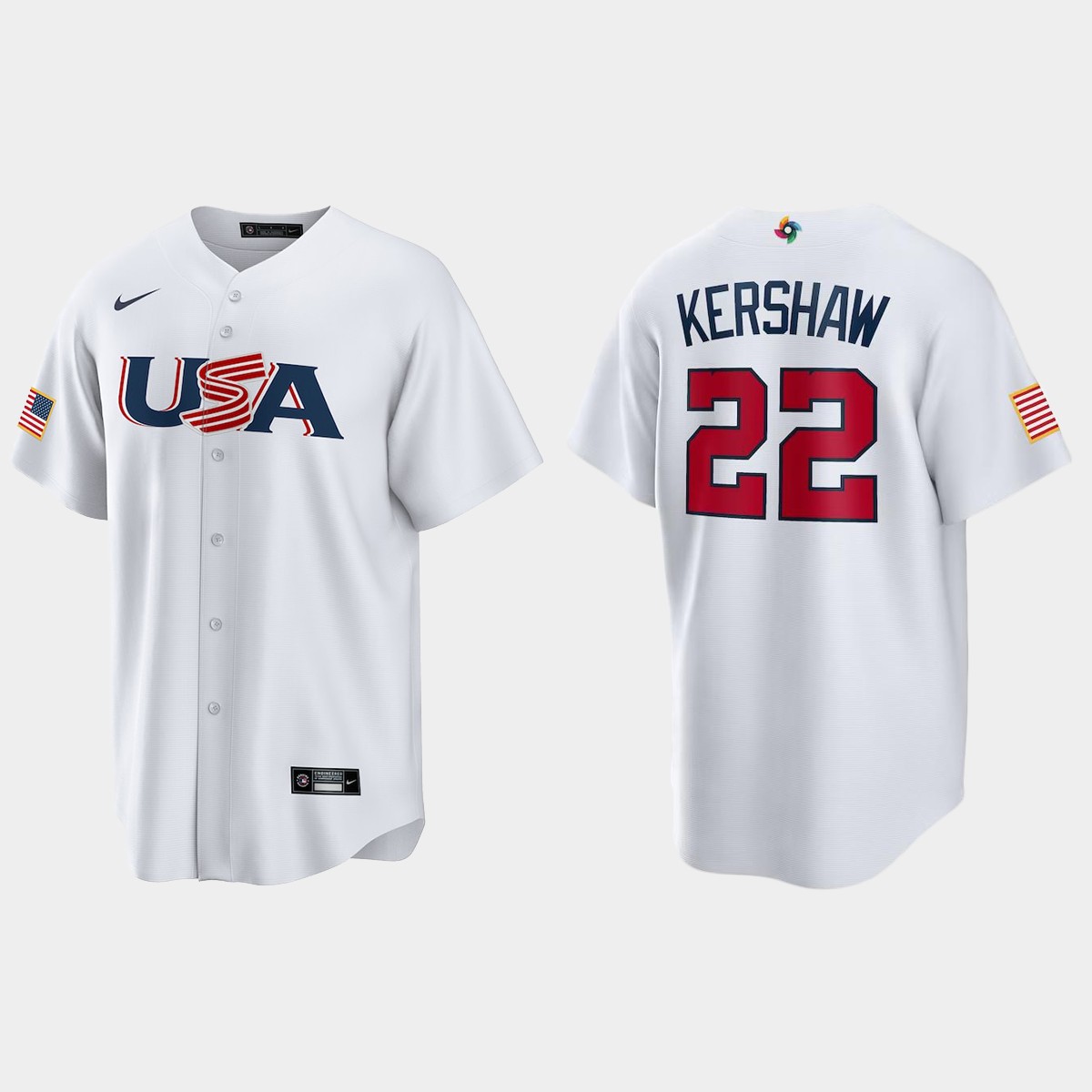 Clayton Kershaw Los Angeles Dodgers 2023 World Classic USA Jersey - White