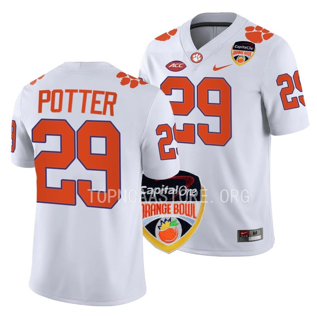 Clemson Tigers 2022 Orange Bowl B.T. Potter #29 White Men's College Jersey