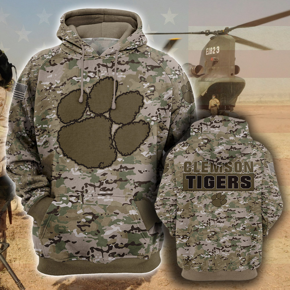 Clemson Tigers 3D Hoodie Camo Style Gift For Fans