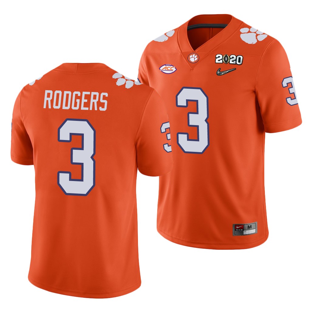 Clemson Tigers Amari Rodgers Orange 2020 College Men's Playoff Game Jersey