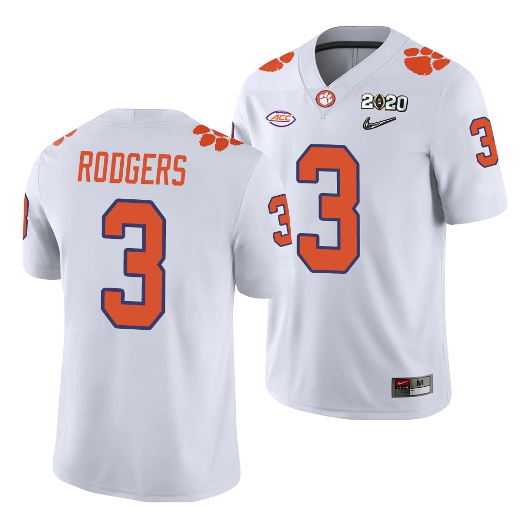 Clemson Tigers Amari Rodgers White 2020 College Men's Playoff Game Jersey