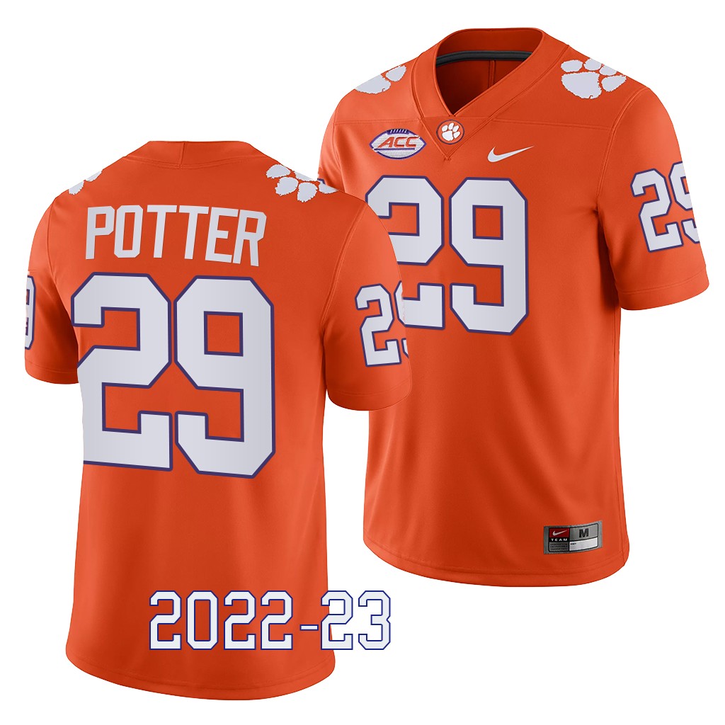 Clemson Tigers B.T. Potter Jersey 2022-23 Game Orange #29 College Men's Shirt