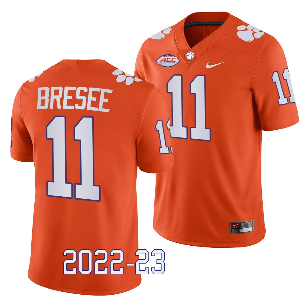 Clemson Tigers Bryan Bresee Jersey 2022-23 Game Orange #11 College Men's Shirt