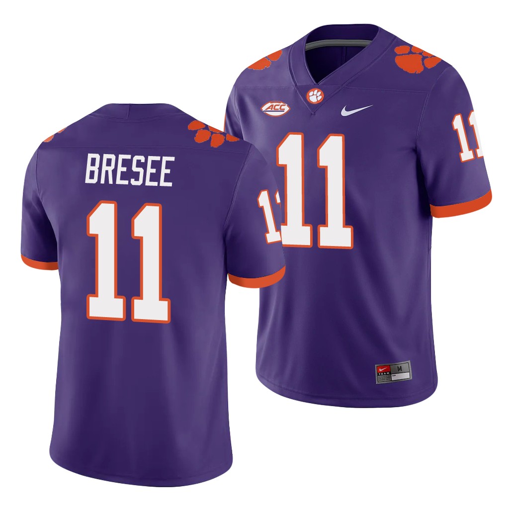 Clemson Tigers Bryan Bresee Purple College Playoff Game Jersey