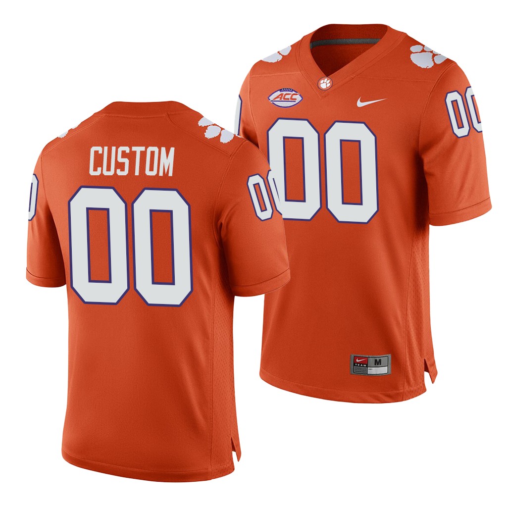 Clemson Tigers Custom Orange College Men's Home Game Jersey