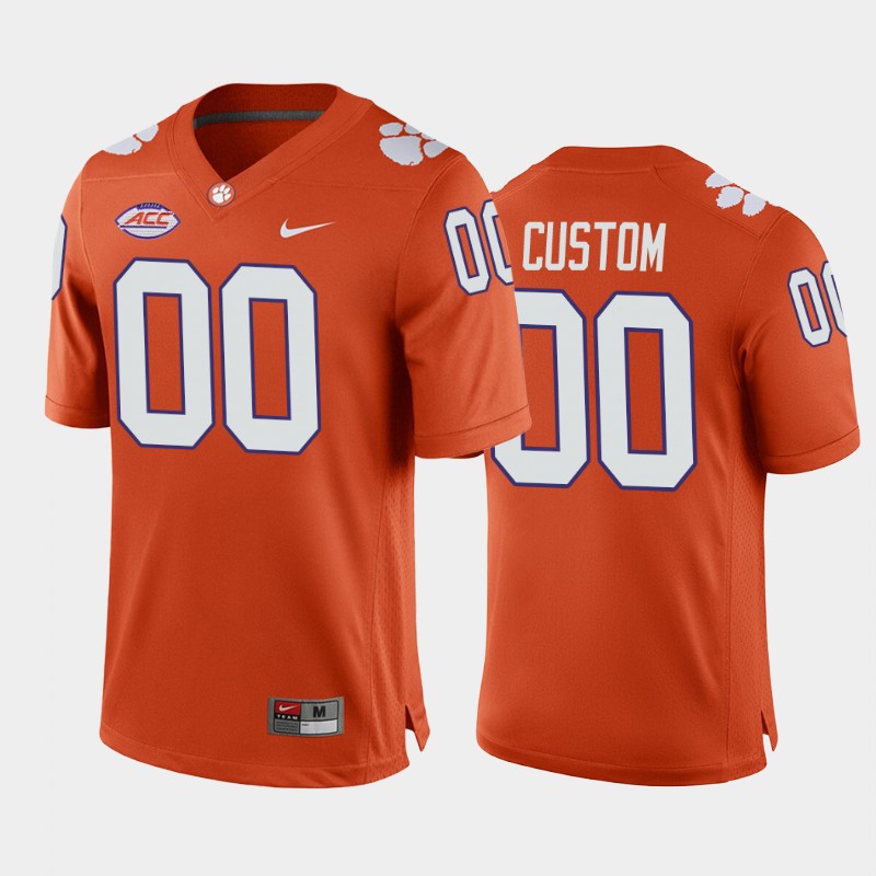 Clemson Tigers Custom Orange Home Game Jersey College