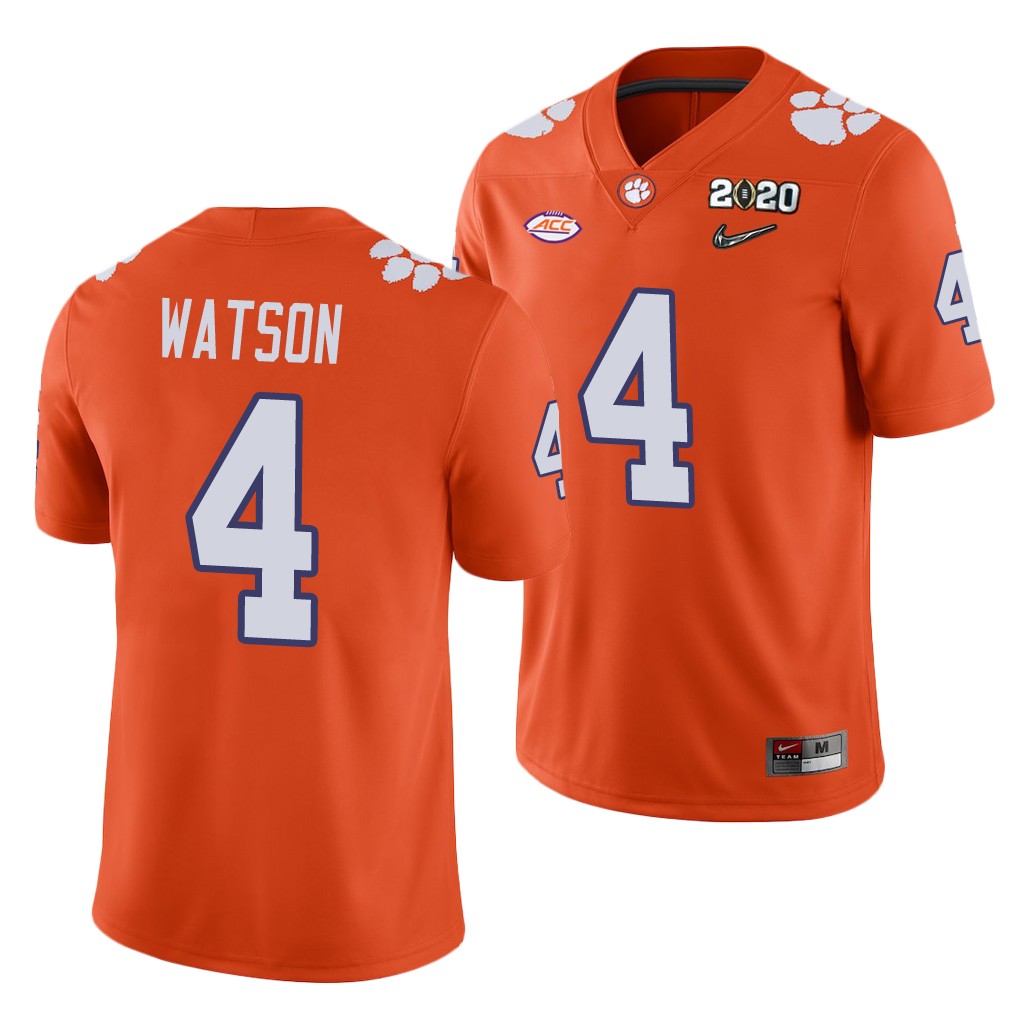 Clemson Tigers Deshaun Watson Orange 2020 College Men's Playoff Game Jersey
