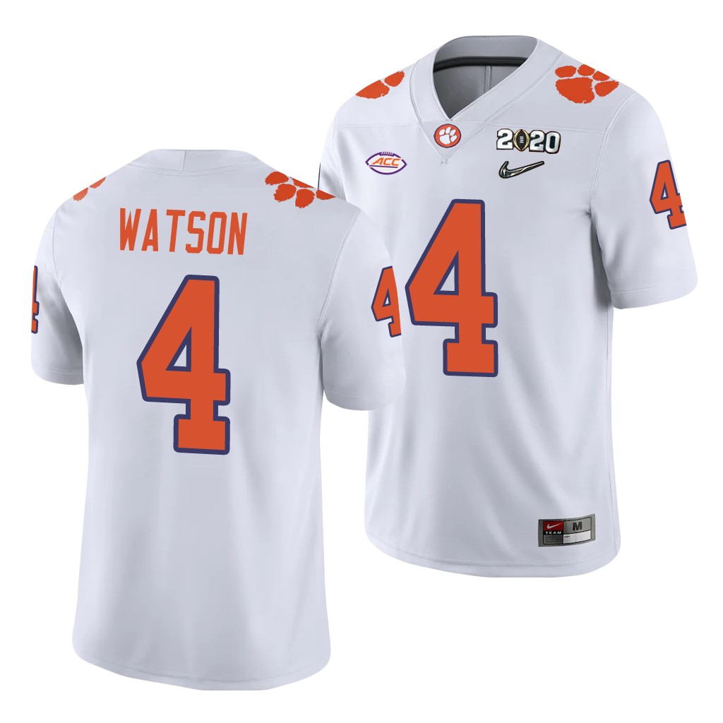Clemson Tigers Deshaun Watson White 2020 College Men's Playoff Game Jersey