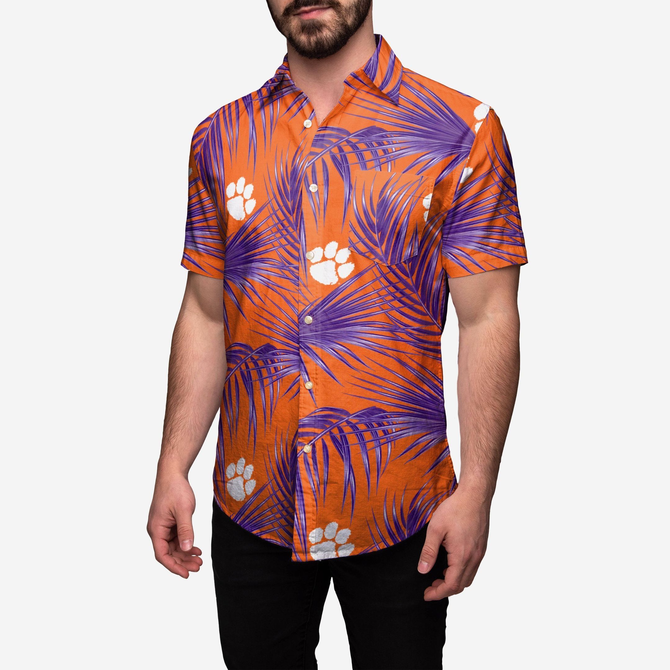 Clemson Tigers Hawaiian Button Up Shirt