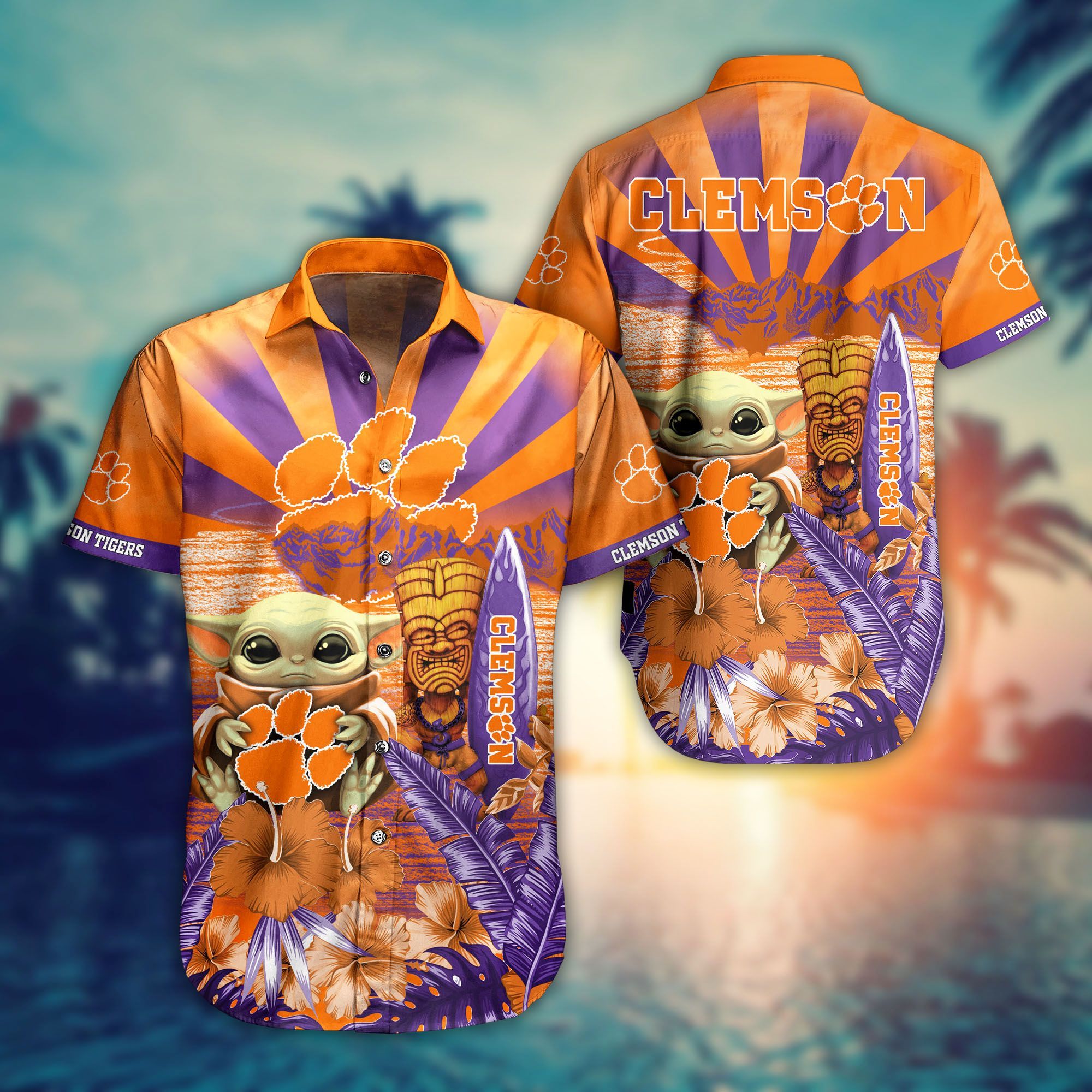 Clemson Tigers NCAA -Baby Yoda Hawaii Shirt Style Summer
