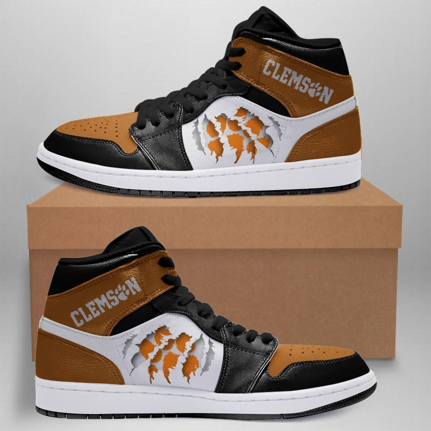 Clemson Tigers NCAA Team Sneakers Gift For Fans High Top Air Jordan Sneaker, Air Jordan Hightop
