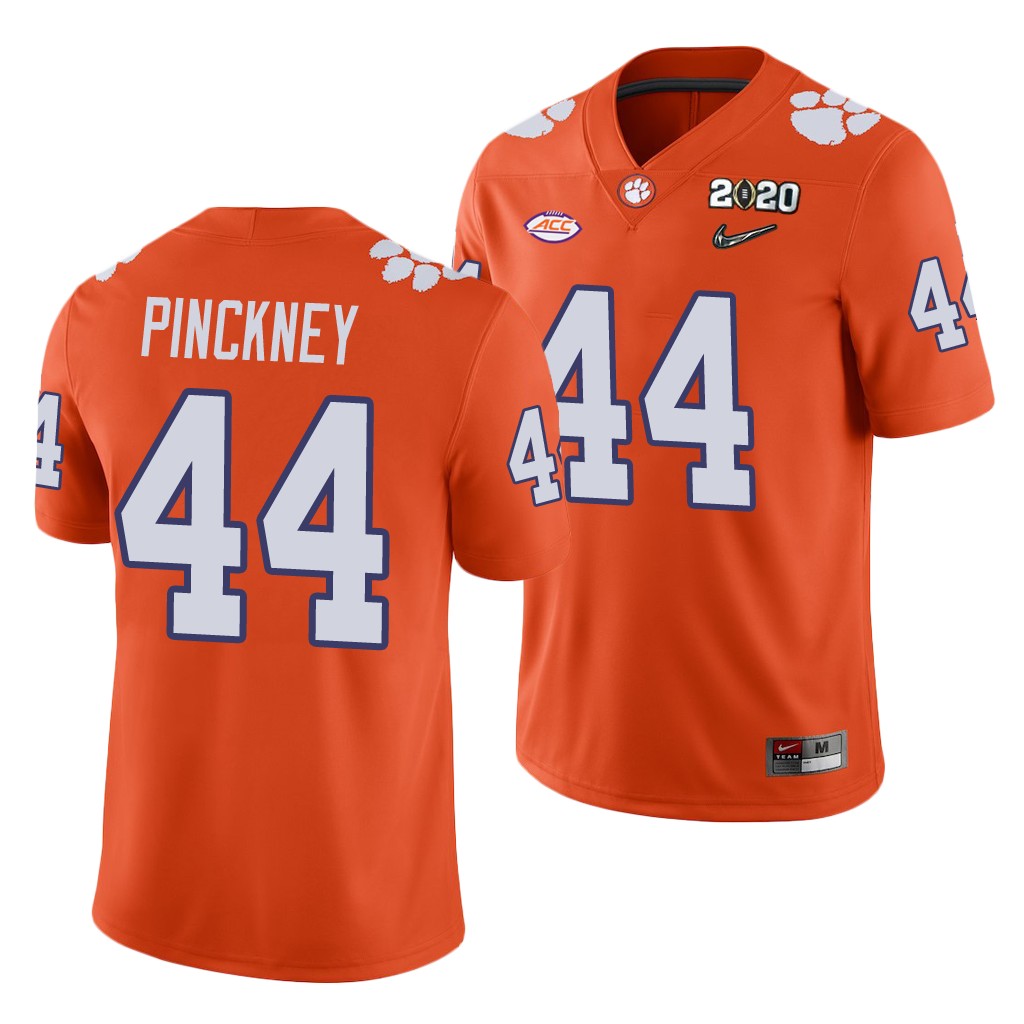 Clemson Tigers Nyles Pinckney Orange 2020 College Men's Playoff Game Jersey