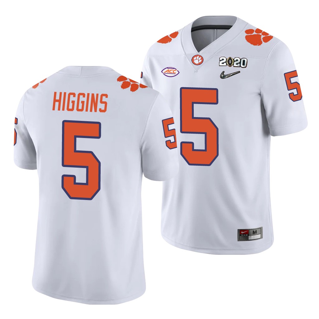 Clemson Tigers Tee Higgins White 2020 College Men's Playoff Game Jersey