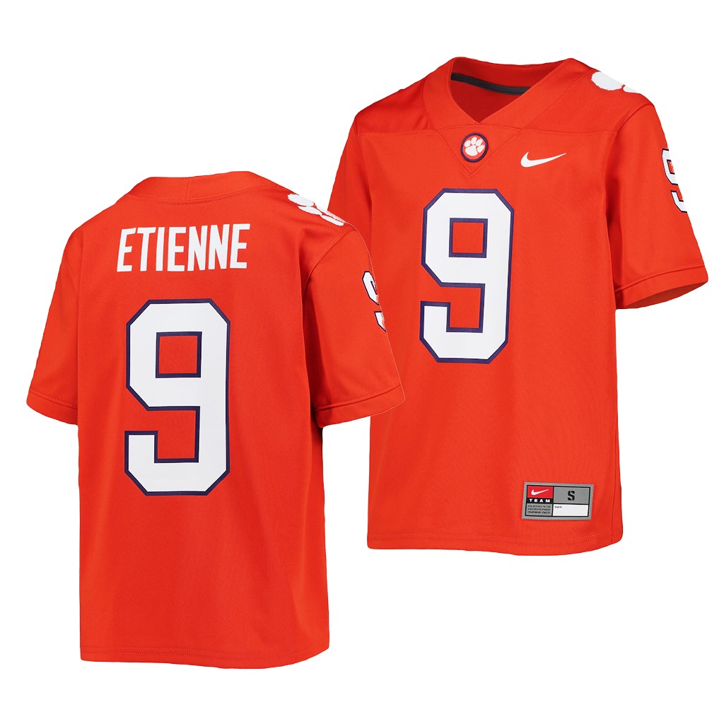 Clemson Tigers Travis Etienne 9 Orange Jersey Men College NFL Alumni Uniform