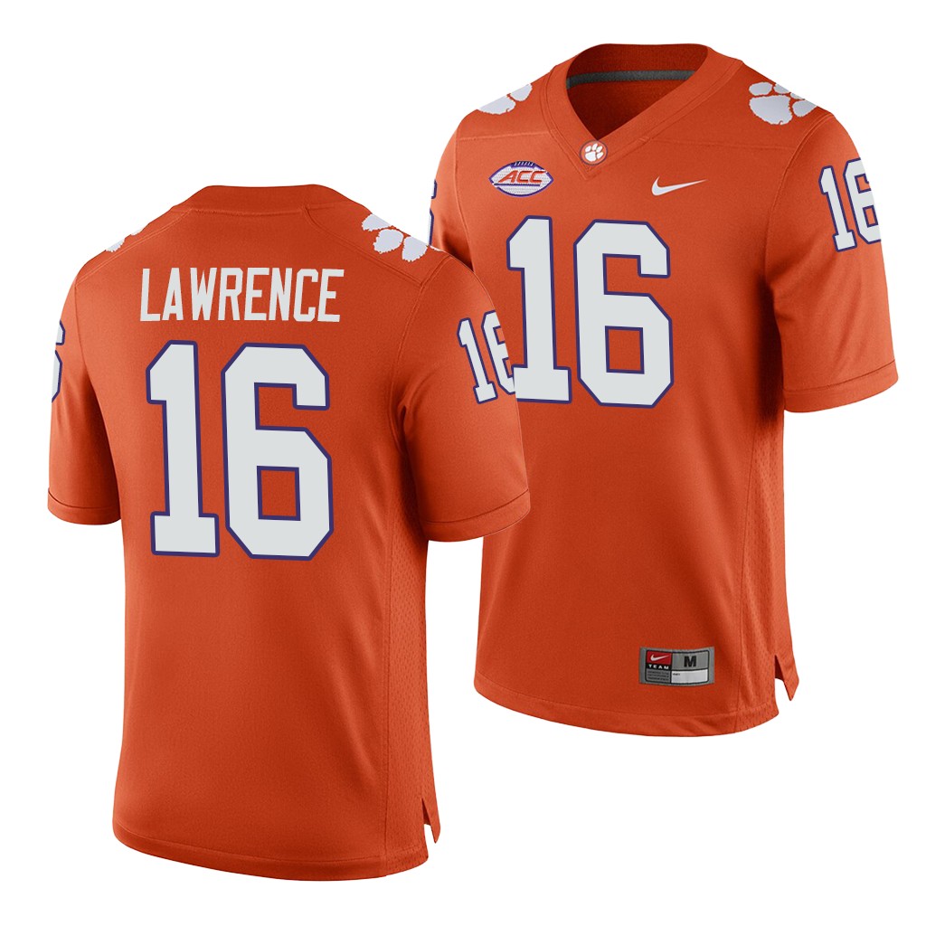 Clemson Tigers Trevor Lawrence Orange College Men's Home Game Jersey