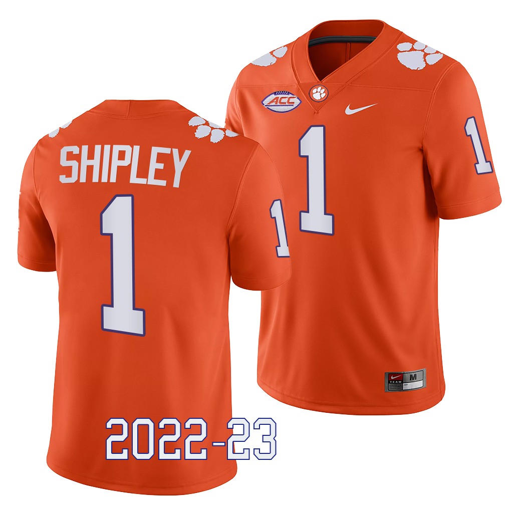 Clemson Tigers Will Shipley Jersey 2022-23 Game Orange #1 College Men's Shirt